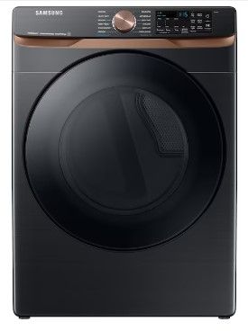 Photo 1 of Samsung 7.5-cu ft Stackable Steam Cycle Smart Electric Dryer (Brushed Black) ENERGY STAR ( Model # DVE50BG8300V )