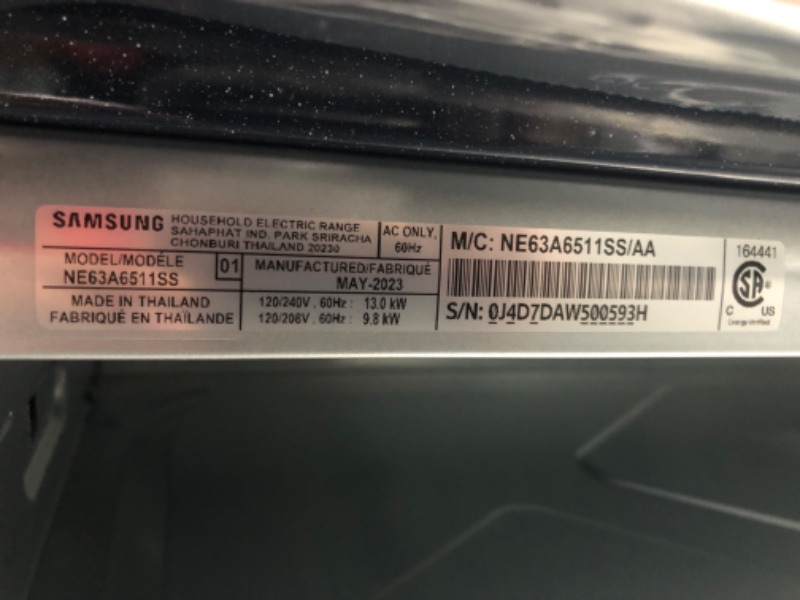 Photo 12 of 6.3 cu. ft. Smart Wi-Fi Enabled Convection Electric Range with No Preheat AirFry in Stainless Steel ( Model # NE63A6511SS )