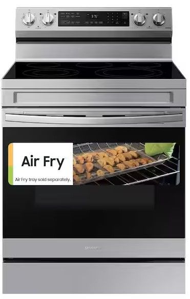 Photo 1 of 6.3 cu. ft. Smart Wi-Fi Enabled Convection Electric Range with No Preheat AirFry in Stainless Steel ( Model # NE63A6511SS )