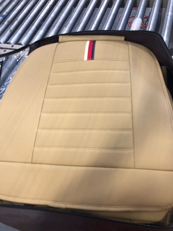 Photo 1 of OASIS AUTO Car Seat Covers Accessories Full Set Premium Nappa Leather Cushion Protector Universal Fit for Most Cars SUV Pick-up Truck, Automotive Vehicle Auto Interior Décor (OS-001 Tan) FULL SET TAN