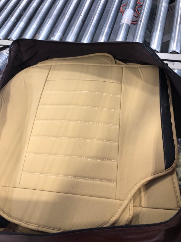 Photo 1 of OASIS AUTO Car Seat Covers Accessories Full Set Premium Nappa Leather Cushion Protector Universal Fit for Most Cars SUV Pick-up Truck, Automotive Vehicle Auto Interior Décor (OS-001 Tan) FULL SET TAN