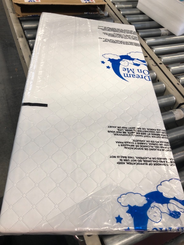 Photo 3 of Dream On Me Universal Cradle Mattress | Waterproof | 2” Fiber Core | Cradle Mattress | Greenguard Gold Certified | 36" x 18" White Check Vinyl Cover