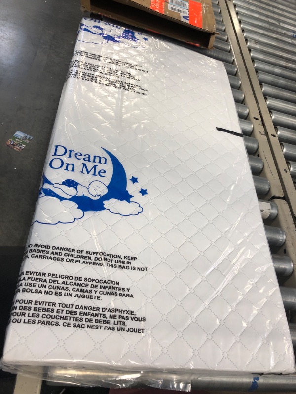 Photo 3 of Dream On Me Universal Cradle Mattress | Waterproof | 2” Fiber Core | Cradle Mattress | Greenguard Gold Certified | 36" x 18" White Check Vinyl Cover