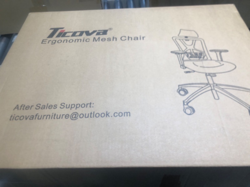 Photo 2 of Ticova Ergonomic Office Chair - High Back Desk Chair with Adjustable Lumbar Support, Headrest & 3D Metal Armrest - 130°Rocking Mesh Computer Chair
