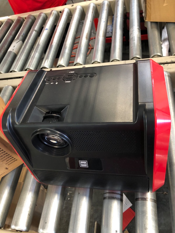 Photo 3 of RCA - RPJ060 Portable Projector Home Theater Entertainment System, Long Lasting Battery - 2.5 Hours per Charge - Outdoor, Rechargeable, Speakers - Enjoy Without Any Cable on The go - Phone/Stick/PC Black/Red