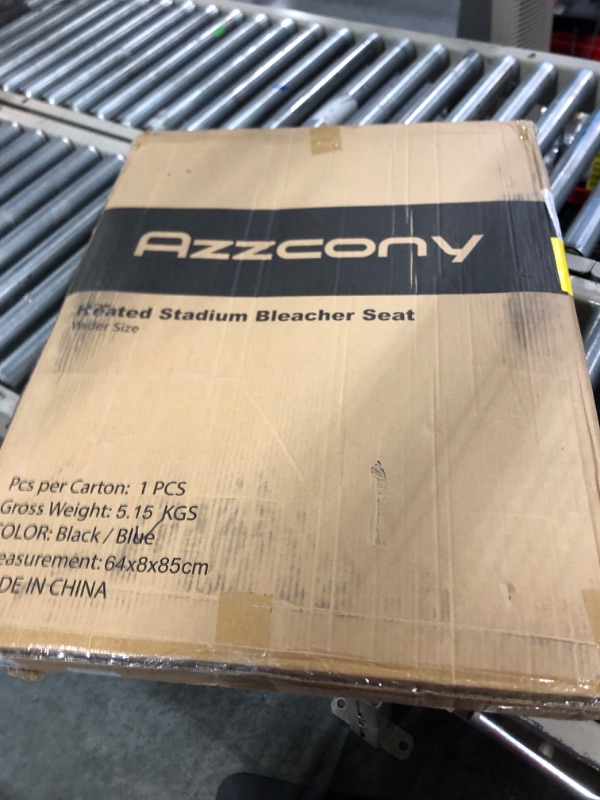 Photo 2 of Azzcony Heated Stadium Seat for Bleachers with Back Support – 2022 Upgrade & Rechargeable & USB Battery Included - Upgraded 3 Levels of Heat - Cushioned Foldable Chair Extra Wide 25" Royal Blue