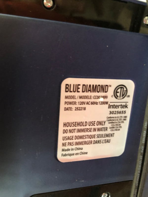 Photo 3 of Blue Diamond Ceramic Nonstick, Electric Contact Sizzle Griddle, Lightweight Design, Blue