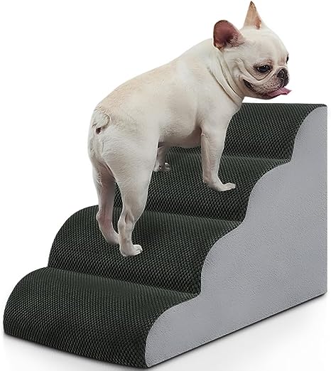 Photo 1 of BOMOVA Dog Stairs to Bed, 4-Step Dog Stairs for High Beds and Couch, Dog Steps for Small Dog and Cats, Non-Slip Bottom Pet Steps,Dog Indoor Step, Grey, 2/3/4/5 Steps
