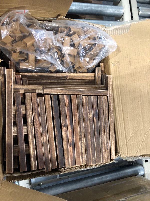 Photo 2 of 36 Pack Hardwood Interlocking Patio Deck Tiles, Wood Flooring Tiles,12" × 12" Tiles,Outdoor Waterproof
