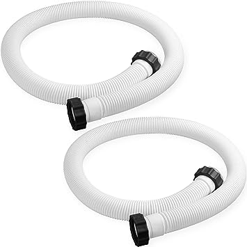 Photo 1 of 2 Pieces 1.5" Diameter Pool Pump Replacement Hose 59" Long Accessory Pool Hoses for Above Ground Pools for Filter Pump and Saltwater Systems (White)

