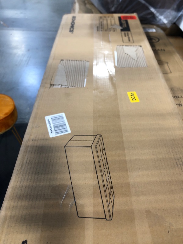 Photo 1 of SONGMICS 43 Inches Folding Storage Ottoman Bench, Storage Chest, Foot Rest Stool, Bedroom Bench with Storage, Light Gray ULSF77G Light Gray 43 x 15 x 15 inches