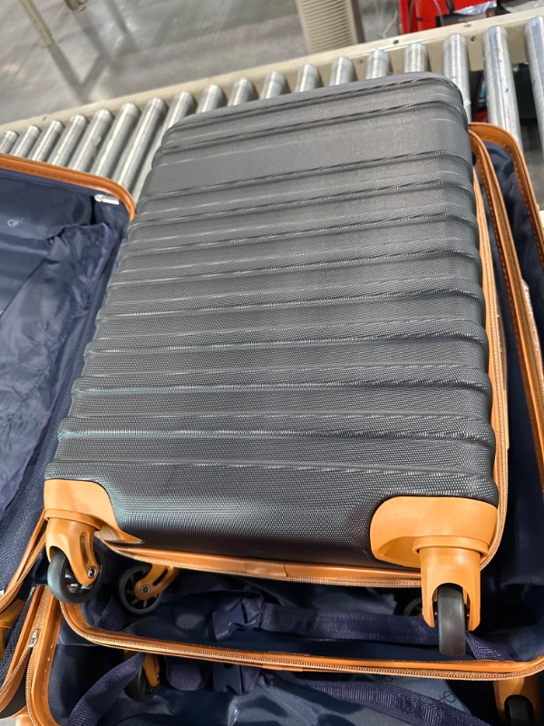 Photo 4 of Coolife Suitcase Set 3 Piece Luggage Set Carry On Travel Luggage TSA Lock Spinner Wheels Hardshell Lightweight Luggage Set(Black, 5 piece set) Black 5 piece set