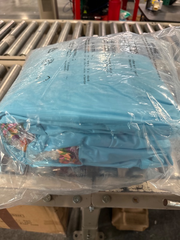 Photo 1 of Inflatable Swimming Pool with Built-in Air Pump (Patterned, Large, 120" x 72.8" x 23.6") - for Kids & Adults - Includes Repair Kit - Self Inflating Blow Up - Family & Kiddie Pool Patterned Large