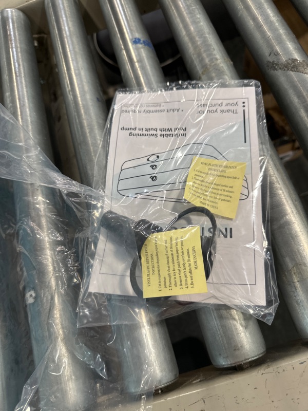 Photo 1 of Inflatable Swimming Pool with Built-in Air Pump (Patterned, Large, 120" x 72.8" x 23.6") - for Kids & Adults - Includes Repair Kit - Self Inflating Blow Up - Family & Kiddie Pool Patterned Large