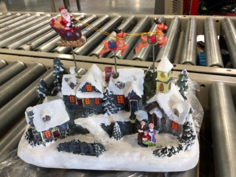 Photo 3 of Animated Santa & Reindeer Sleigh Christmas Village - Pre-lit Musical Christmas Village - Perfect Addition to Your Christmas Indoor Decorations & Holiday Displays