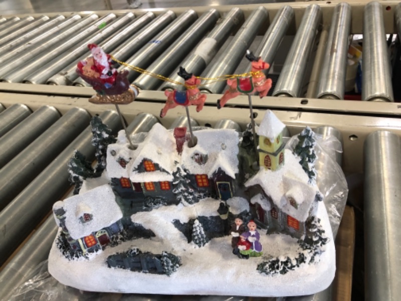 Photo 5 of Animated Santa & Reindeer Sleigh Christmas Village - Pre-lit Musical Christmas Village - Perfect Addition to Your Christmas Indoor Decorations & Holiday Displays