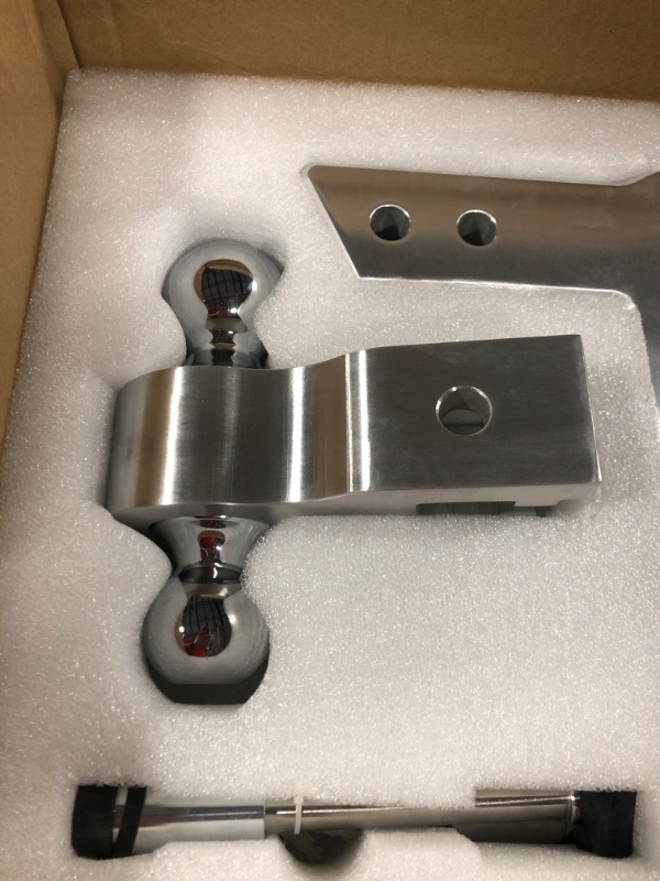 Photo 4 of Adjustable Trailer Hitch, Fits 2.5 Inch Receiver, 10 Inch Drop Hitch, 18,500 LBS GTW, Aluminum Forged Shank, 2 Inch & 2-5/16 Inch Balls, Towing Hitch for Heavy Duty Truck with Double Lock Pins