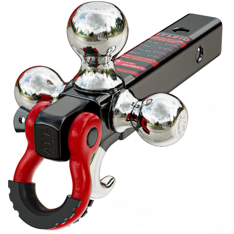 Photo 1 of Ayleid Trailer Hitch Tri-Ball Mount Fits 2-in Receiver with 1-7/8-in,2-in,2-5/16-in Hitch Ball A-With Shackle