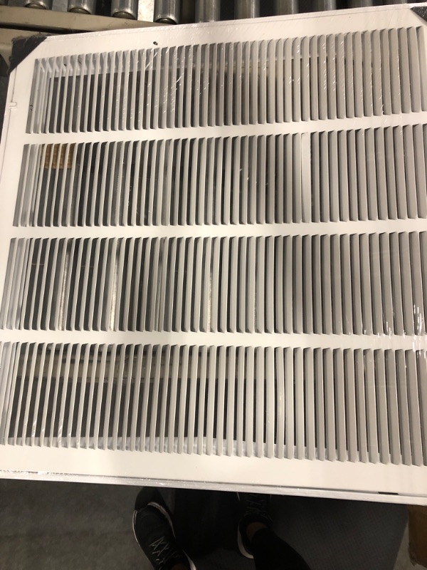 Photo 2 of 24"W x 24"H [Duct Opening Size] Steel Return Air Filter Grille (AGC Series) Detachable Door, for 1-inch Filters, Vent Cover Grill, White, Outer Dimensions: 26 5/8"W X 26 5/8"H for 24x24 Opening Duct Opening Size: 24"x24"