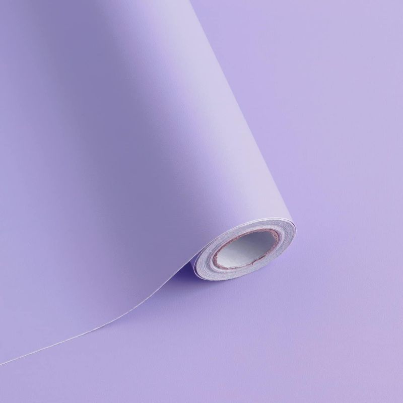 Photo 1 of 118"x17.7" Purple Wallpaper Solid Color Peel and Stick Wallpaper Purple Contact Paper Solid Color Self-Adhesive Removable Wallpaper for Wall...
