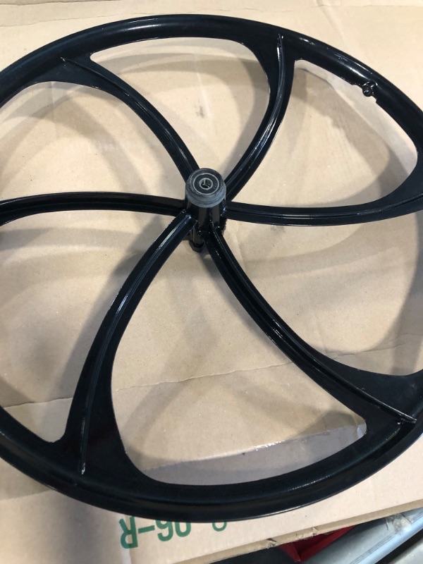 Photo 1 of 26" Rear Mag Wheel ONLY with 120mm Width for Rotary Single Speed Flywheel / 26 Inch Magnesium Wheel/Black/Disc Brake - for Beach Cruisers, MTB's,...
