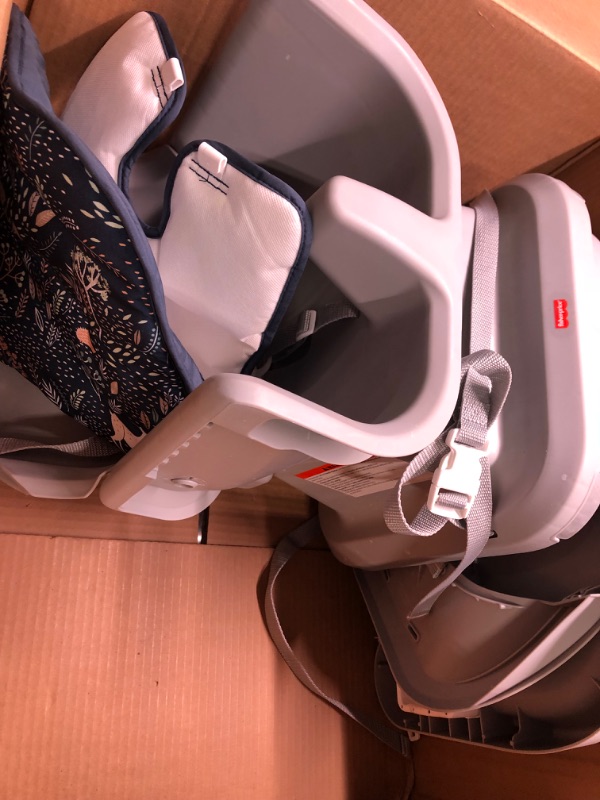 Photo 1 of Fisher-Price Baby SpaceSaver Simple Clean High Chair Baby to Toddler Portable Dining Seat with Removable Tray Liner,Moonlight Forest (Amazon Exclusive)
