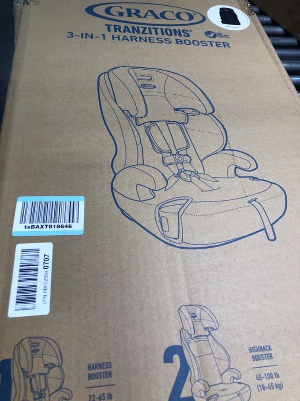 Photo 2 of Graco Tranzitions 3 in 1 Harness Booster Seat, Proof Tranzitions Black