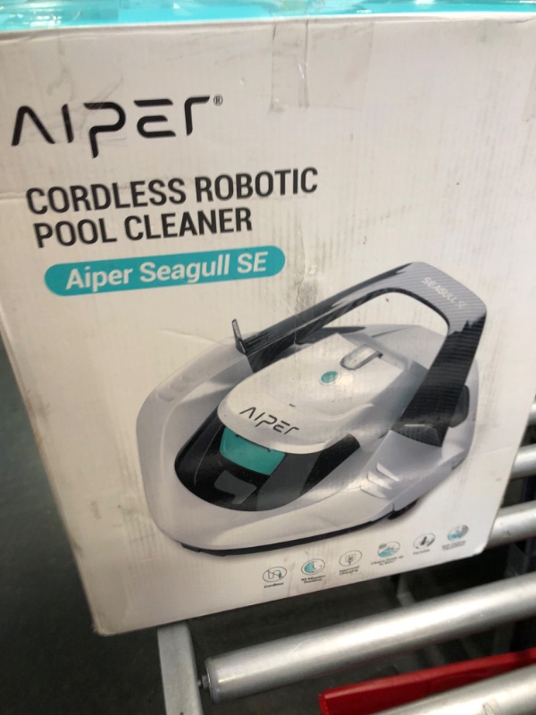Photo 2 of (2023 New) AIPER Seagull SE Cordless Robotic Pool Cleaner, Pool Vacuum Lasts 90 Mins, LED Indicator, Self-Parking, Ideal for Above/In-Ground Flat Pools up to 40 Feet - White Seagull SE_White