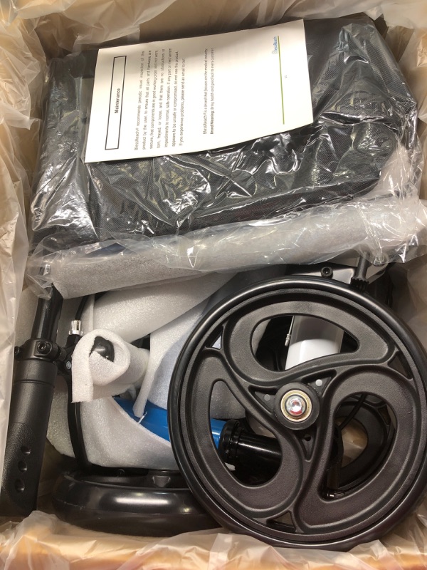 Photo 1 of BlessReach Economy Knee Scooter Steerable Knee Walker for Foot Injuries Compact Crutches with Dual Rear on-Wheel Brake and Shock Absorption Under The Knee pad Wb-2202 Blue