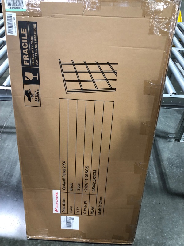Photo 1 of 7RiversART Grid Wall Commercial Grade Gridwall Panels – Heavy Duty Grid Panel for Any Retail Display Wall Grid 2' Width x 4' Height, Black (Pack of 3) 2'x4'(3 Pack) Black