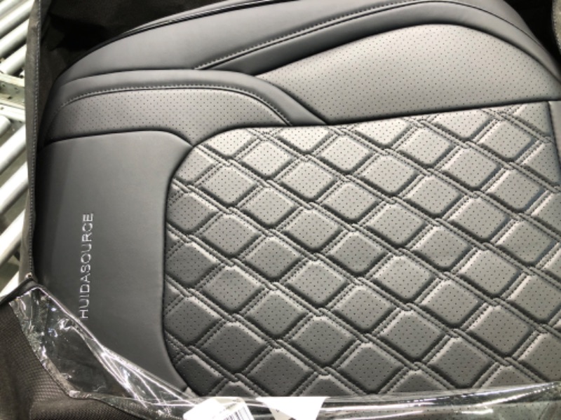 Photo 1 of Huidasource Silverado Seat Covers, Waterproof Leather Car Seat Cover, Custom Seat Cushion Protector Fit for 2003-2013 and 2019-2022 Chevy Silverado Sierra 1500 2500HD 3500HD (Full Set/Black) Full Set/Black Crew Cab 2003-2013&2019-2022