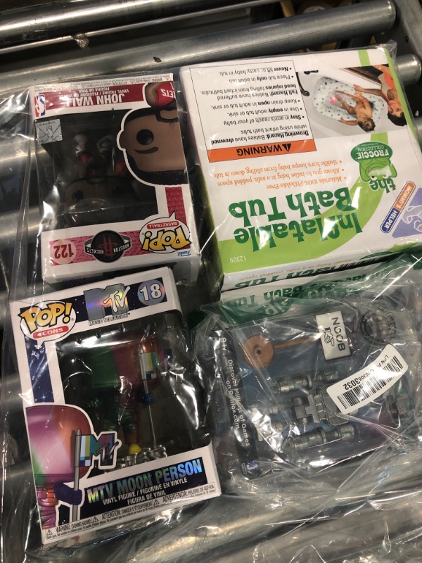 Photo 6 of COMBO PACK
-POP Pop! Ad Icons: MTV - Rainbow Moon Person Multicolor One Size
-Roblox Imagination Collection - Noob Attack 
-Mommy's Helper Inflatable Bath Tub Froggie Collection
-John Wall- pop icon