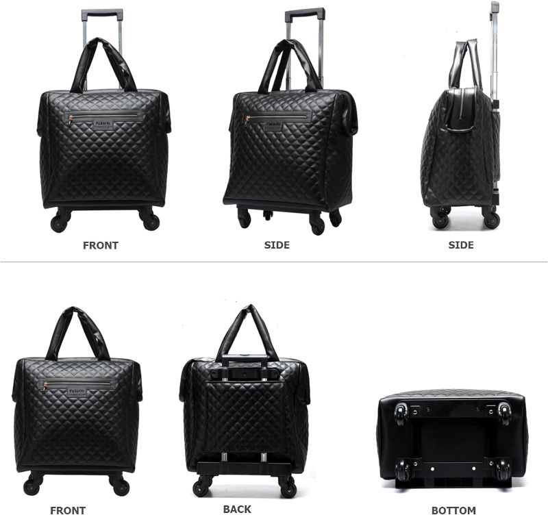 Photo 1 of feilario 18in Leather Softside Underseat Carry on Suitcases Expandable Spinner Wheels Travel Luggage