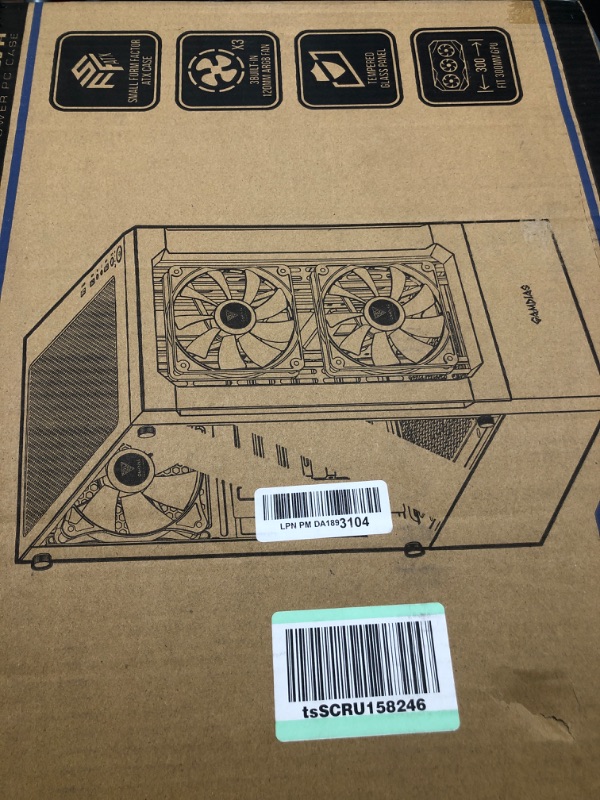 Photo 1 of GAMDIAS RGB Gaming ATX Mid Tower Computer PC Case with Side Tempered Glass Panel and a Magnetic Dust Filter & 3 Built-in 120mm ARGB Fans GD-TALOS E3
