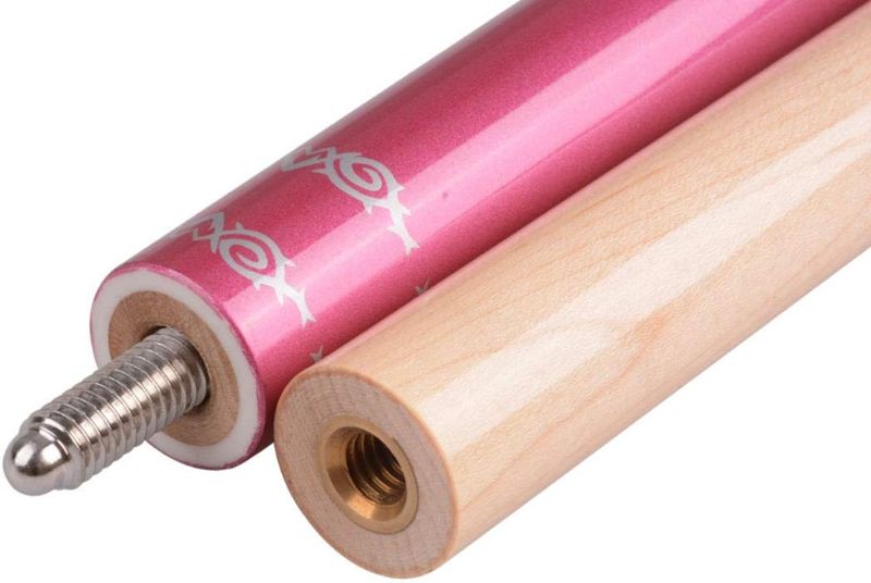 Photo 1 of AB Earth 2-Piece 58" Pool Cue/Pool Stick Ergonomic Design Hardwood Canadian Maple 13mm Tip 18-21oz Billiard Cue B1S pink 18oz