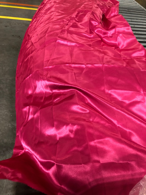 Photo 4 of Aormenzy 6 Pcs Satin Tablecloths 60 x 102 Inch Table Cloth Hot Pink Long Tablecloth,Satin Table Covers - Smooth Fabric Tablecloth,Washable Table Cloth Rectangle Satin Table Cover for Wedding Banquet