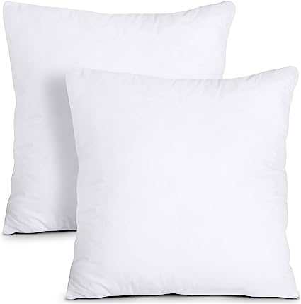 Photo 1 of 18x18 Pillow Inserts Pack of 2 - White Throw Pillows, Throw Pillow Inserts for Decorative Pillow Covers, Throw Pillows for Bed, Couch Pillows for Living Room, Throw Pillows for Couch, Fluffy Pillows