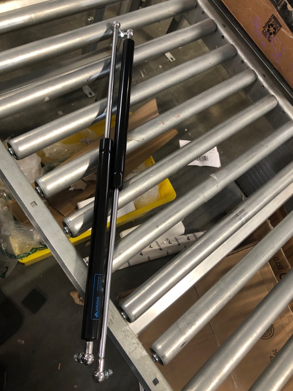 Photo 3 of 23 inch 200 LB Gas Prop Struts Shocks with L Mounting Brackets, 23" 889 N Lift-Support Gas Springs for Heavy Duty Murphy Bed Large Outdoor Box Lid Trap Door Floor Hatch (Super Strong), 2Pcs Set ARANA