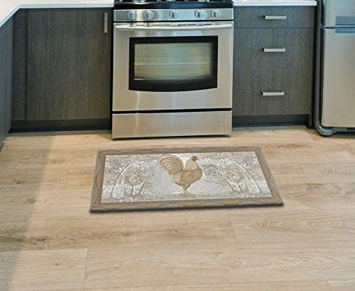 Photo 1 of Brumlow MILLS Tall Farmhouse Rooster Area Rug Rustic Decor Mat for Kitchen, Dining, Bedroom, Bathroom, Entryway or Living Room, 20" x 44", Neutral