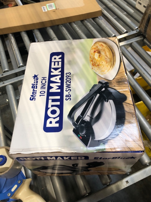 Photo 2 of 10inch Roti Maker by StarBlue with FREE Roti Warmer - The automatic Stainless Steel Non-Stick Electric machine to make Indian style Chapati, Tortilla, Roti AC 110V 50/60Hz 1200W