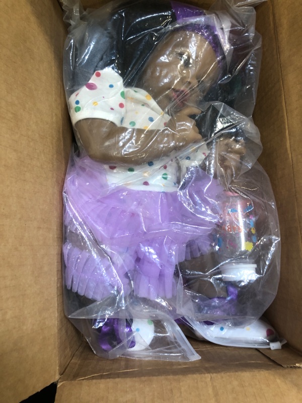Photo 1 of HOOMAI Lifelike Reborn Baby Dolls with Soft Body African American Realistic Girl Doll 22.8 Inch Best Birthday Gift Set Aria