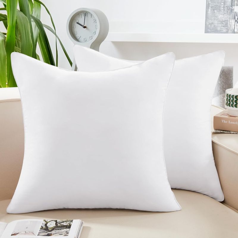 Photo 1 of 22x22 Pillow Insert, 2 Pack White Couch Pillow Filler, Soft Fluffy Plump Pillow Sham Stuffer for Throw Pillows, Decorative Bed Sofa Couch