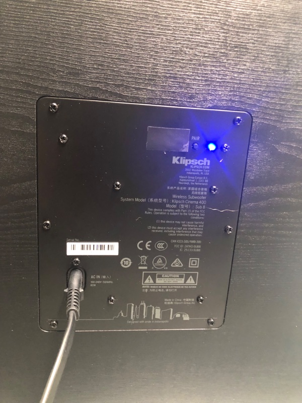 Photo 1 of Klipsch Cinema 400 Sound Bar + 8Inch Wireless Subwoofer with HDMIARC