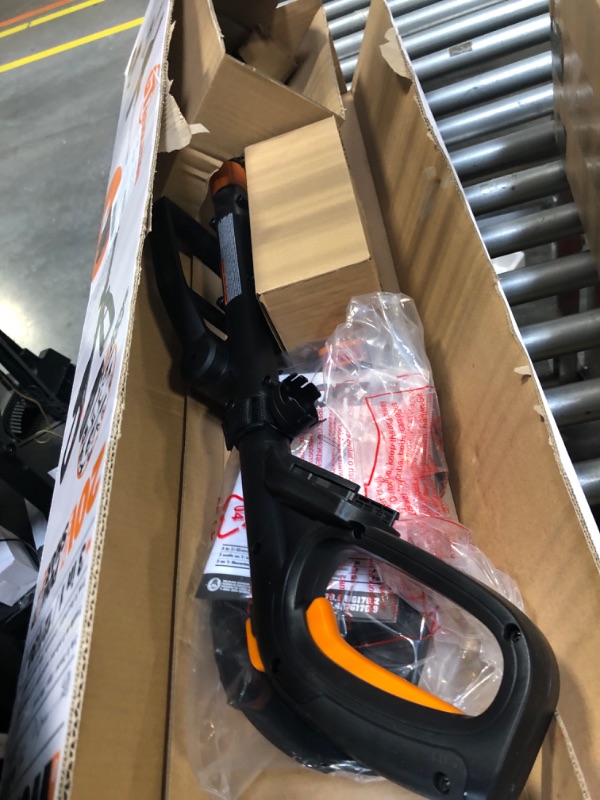 Photo 3 of Worx WG170 GT Revolution 20V 12 Inch Grass Trimmer/Edger/Mini-Mower (Batteries & Charger Included) & WA3578 - PowerShare 20V 4.0Ah, Lithium Ion High Capacity Battery, Orange and Black 2 X 20V 2.0Ah Batteries Included Revolution + Capacity Battery