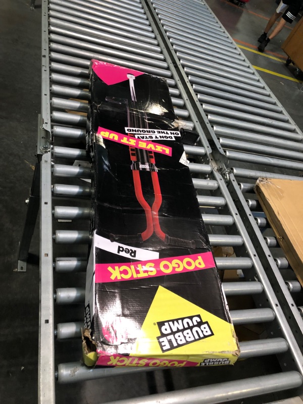 Photo 1 of BUBBLE JUMP Pogo Stick for Kids Age 10 and up (Red) - for Boys, Girls, Teens & Adults 80 to 160 Lbs - Easy Grip Rubber Handle Master Jumper Pogo Sticks - High Jumping Kids Pogo Stick