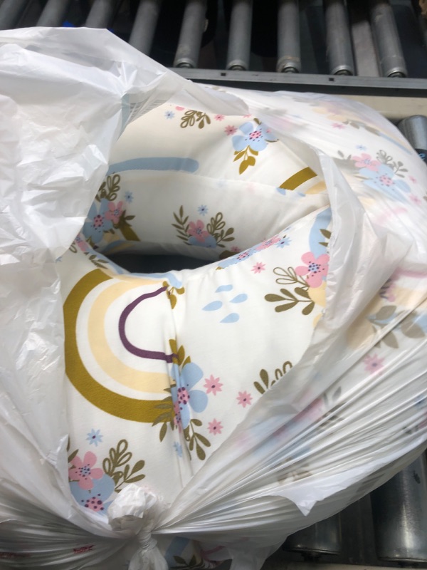 Photo 2 of Dream On Me Beeboo Nursing Pillow and Positioner, Breastfeeding and Bottlefeeding Pillow, Removable and Washable Pillow Cover, Soft and Breathable Fabric, Rainbow White