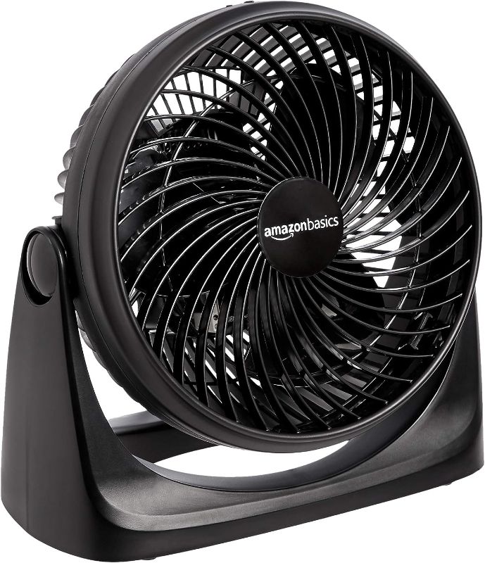 Photo 1 of Amazon Basics 3 Speed Small Room Air Circulator Fan, 7-Inch, Black 7-Inch Air Circulator Fan