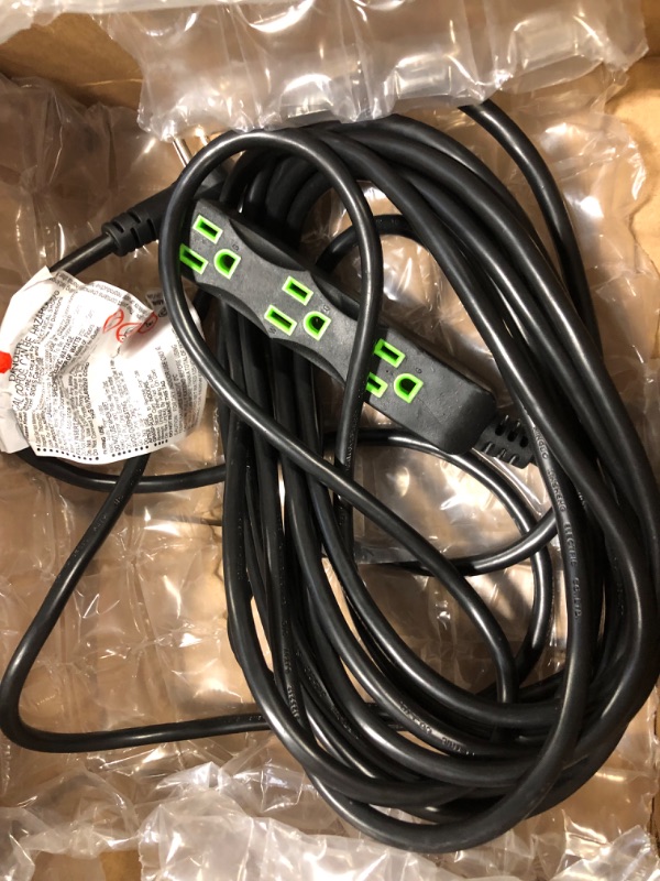 Photo 3 of addlon 15 Feet Extension Cord with 3-Outlet Power Strip, Black, 3 Prong, 16 Gauge, Lighted and Transparent Plug, Perfect for Indoor Home, Office or Kitchen, Ideal for Outdoor Lighting, ETL Listed 15FT Black?Lighted?