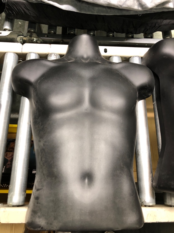 Photo 4 of 6 piece Pack Male Mannequin Torso Dress Form Tshirt Display Half Maniquin Body Rounded Waist Hollow Back Body with Hanging Hook for Clothes Display Shows Photos or Design Sewing (23.23 x 19.29'') 23.23 x 19.29'' 66