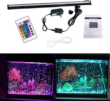 Photo 1 of HCDMRE LED Aquarium Light, Multi-Color Fish Tank Light with Remote Control, 16 Colors and 4 Modes, IP68 Waterproof,Underwater Submersible LED Lights,67cm/26.4" 67 cm/26.4 inX0032YKD1X
